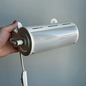 Vintage 1990s IKEA SMYG Adjustable Wall Lamp White Brutalist Metal Plastic Style